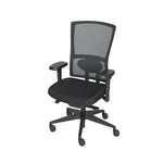 Ergonomische bureaustoel met zwarte mesh rugleuning en verstelbare armleuningen. - Bureaustoel OFI FLEX – Ergonomisch NPR 1813 - Office Furniture Interior