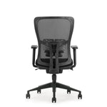 Zwarte ergonomische bureaustoel met ademende mesh rugleuning en verstelbare armleuningen. - Bureaustoel OFI FLOW – Ergonomisch NEN-EN 1335 - Office Furniture Interior
