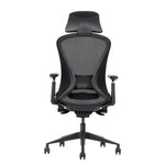 Zwarte ergonomische bureaustoel met mesh rugleuning en verstelbare armleuningen. - Bureaustoel OFI ELITE – Ergonomisch NEN-EN 1335 - Office Furniture Interior