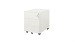 Wit ergonomisch verrijdbaar ladeblok met drie lades en zwarte wieltjes. - Ladeblok Verrijdbaar (Vierkant) OFI CUBE - Office Furniture Interior