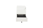 Wit ergonomisch verrijdbaar ladeblok met metalen handgrepen en open lade voor kantoor. - Ladeblok Verrijdbaar (Vierkant) OFI CUBE - Office Furniture Interior
