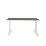 Ergonomisch elektrisch zit-sta bureau met zwart blad en wit frame, strak design. - Elektrisch Zit-Sta Bureau OFI DYNAMO – NPR 1813 & Ergonomisch - Office Furniture Interior