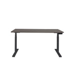Ergonomisch elektrisch zit-sta bureau met zwart frame en donker houten blad in robson oak. - Elektrisch Zit-Sta Bureau OFI DYNAMO – NPR 1813 & Ergonomisch - Office Furniture Interior