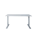 Ergonomisch elektrisch zit-sta bureau met wit tafelblad en zwarte poten, minimalistisch design. - Elektrisch Zit-Sta Bureau OFI DYNAMO – NPR 1813 & Ergonomisch - Office Furniture Interior