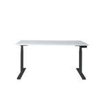Ergonomisch elektrisch zit-sta bureau met wit blad en zwart frame, strak design. - Elektrisch Zit-Sta Bureau OFI DYNAMO – NPR 1813 & Ergonomisch - Office Furniture Interior