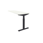 Ergonomisch wit bureaublad met zwart metalen onderstel en verstelbare hoogte. - Verlengstuk voor OFI Bureaus OFI CONNECT - Modulaire Uitbreiding - Office Furniture Interior