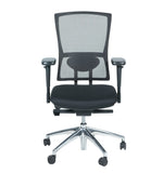 Ergonomische bureaustoel met zwarte mesh rugleuning en chromen onderstel. - Bureaustoel OFI FLEX – Ergonomisch NPR 1813 - Office Furniture Interior