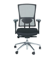 Ergonomische bureaustoel met zwarte mesh rugleuning en chromen onderstel. - Bureaustoel OFI FLEX – Ergonomisch NPR 1813 - Office Furniture Interior