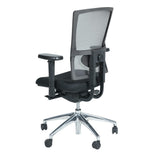 Ergonomische bureaustoel met zwart meshrug, verstelbare armleuningen en chromen onderstel. - Bureaustoel OFI FLEX – Ergonomisch NPR 1813 - Office Furniture Interior