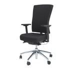 Ergonomische zwarte bureaustoel met hoge rugleuning, verstelbare armleuningen en chromen wieltjesvoet. - Bureaustoel OFI PRIME – Ergonomisch NPR 1813 - Office Furniture Interior