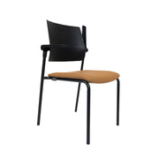 Ergonomische conferentiestoel met zwart frame en lichtbruine zitting, moderne stijl. - Conferentiestoel OFI GUEST - Office Furniture Interior