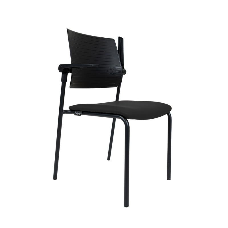 Ergonomische zwarte conferentiestoel OFI GUEST met slank frame en ventilatierugleuning. - Conferentiestoel OFI GUEST - Office Furniture Interior