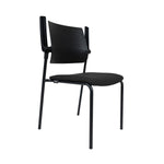 Ergonomische conferentiestoel in zwart met gebogen rugleuning en metalen frame. - Conferentiestoel OFI GUEST - Office Furniture Interior
