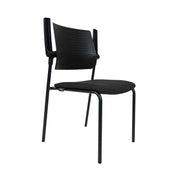 Ergonomische conferentiestoel in zwart met gebogen rugleuning en metalen frame. - Conferentiestoel OFI GUEST - Office Furniture Interior