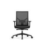 Zwarte ergonomische bureaustoel met mesh rugleuning en verstelbare armleuningen. - Bureaustoel OFI ONE – Ergonomisch NEN-EN 1336 - Office Furniture Interior