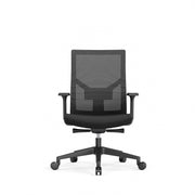 Zwarte ergonomische bureaustoel met mesh rugleuning en verstelbare armleuningen. - Bureaustoel OFI ONE – Ergonomisch NEN-EN 1336 - Office Furniture Interior
