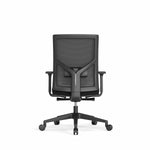 Ergonomische zwarte bureaustoel met mesh rugleuning en verstelbare armleuningen, NEN-EN 1336 keurmerk. - Bureaustoel OFI ONE – Ergonomisch NEN-EN 1336 - Office Furniture Interior