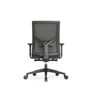 Ergonomische bureaustoel OFI ONE met grijze mesh rugleuning en verstelbare armleuningen. - Bureaustoel OFI ONE – Ergonomisch NEN-EN 1336 - Office Furniture Interior