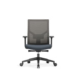 Ergonomische bureaustoel OFI ONE met grijze mesh rugleuning en verstelbare armleuningen. - Bureaustoel OFI ONE – Ergonomisch NEN-EN 1336 - Office Furniture Interior