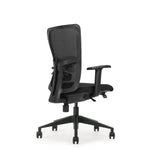 Ergonomische zwarte bureaustoel met mesh rugleuning en verstelbare armleuningen. - Bureaustoel OFI FLOW – Ergonomisch NEN-EN 1335 - Office Furniture Interior