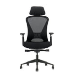 Ergonomische zwarte bureaustoel met verstelbare hoofdsteun en armleuningen, ademende mesh rugleuning. - Bureaustoel OFI ELITE – Ergonomisch NEN-EN 1335 - Office Furniture Interior