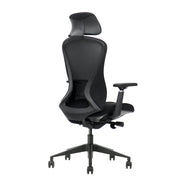 Ergonomische zwarte bureaustoel met hoge rugleuning en verstelbare armleuningen. - Bureaustoel OFI ELITE – Ergonomisch NEN-EN 1335 - Office Furniture Interior