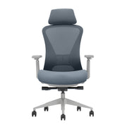 Ergonomische bureaustoel OFI ELITE met grijze mesh rug, verstelbare armleuningen en hoofdkussen. - Bureaustoel OFI ELITE – Ergonomisch NEN-EN 1335 - Office Furniture Interior