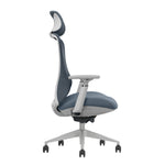 Ergonomische bureaustoel met grijze bekleding, verstelbare armleuningen en hoofsteun, NEN-EN 1335 keurmerk. - Bureaustoel OFI ELITE – Ergonomisch NEN-EN 1335 - Office Furniture Interior