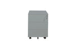 Grijs ergonomisch ladeblok verrijdbaar met drie ladefronten en zwart handvat. - Ladeblok Verrijdbaar (Vierkant) OFI CUBE - Office Furniture Interior