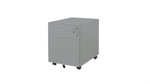 Grijs ergonomisch verrijdbaar ladeblok met drie laden en slot, strak design. - Ladeblok Verrijdbaar (Vierkant) OFI CUBE - Office Furniture Interior