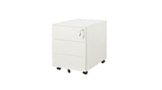 Wit ergonomisch verrijdbaar ladeblok met drie lades en zwarte wieltjes. - Ladeblok Verrijdbaar (Vierkant) OFI CUBE - Office Furniture Interior