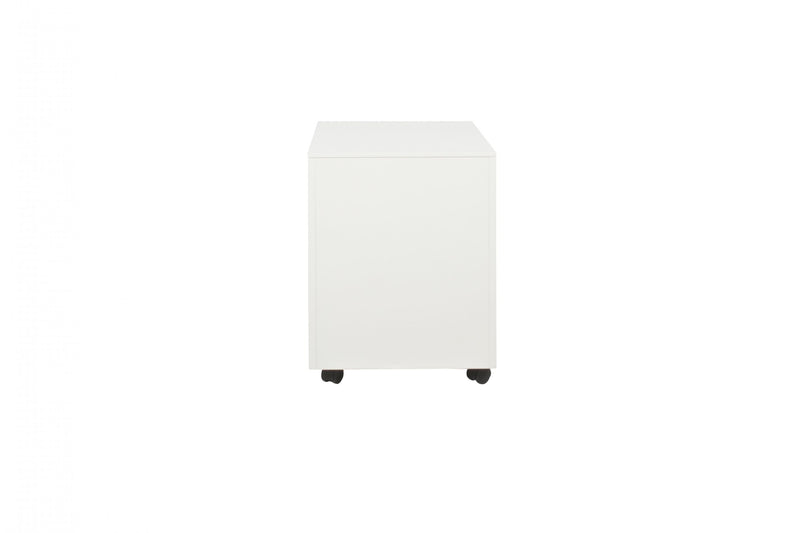 Ergonomisch wit verrijdbaar ladeblok met vierkante vorm en zwenkwielen. - Ladeblok Verrijdbaar (Vierkant) OFI CUBE - Office Furniture Interior