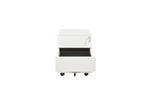 Ergonomisch wit verrijdbaar ladeblok met vierkante vorm en zwart handvat. - Ladeblok Verrijdbaar (Vierkant) OFI CUBE - Office Furniture Interior