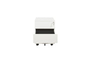 Ergonomisch wit verrijdbaar ladeblok met vierkante vorm en zwart handvat. - Ladeblok Verrijdbaar (Vierkant) OFI CUBE - Office Furniture Interior