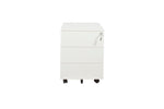 Wit ergonomisch ladeblok verrijdbaar met drie laden en zwarte wieltjes. - Ladeblok Verrijdbaar (Vierkant) OFI CUBE - Office Furniture Interior