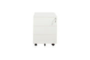 Wit ergonomisch ladeblok verrijdbaar met drie laden en zwarte wieltjes. - Ladeblok Verrijdbaar (Vierkant) OFI CUBE - Office Furniture Interior