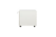 Wit ergonomisch verrijdbaar ladeblok met minimalistisch ontwerp en zwarte wieltjes. - Ladeblok Verrijdbaar (Vierkant) OFI CUBE - Office Furniture Interior