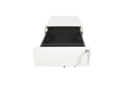 Wit ergonomisch ladeblok verrijdbaar met open lade en geïntegreerd slot. - Ladeblok Verrijdbaar (Rond) OFI ORB - Office Furniture Interior