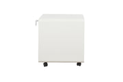Wit ergonomisch ladeblok verrijdbaar met afgeronde hoeken en zwarte wieltjes. - Ladeblok Verrijdbaar (Rond) OFI ORB - Office Furniture Interior