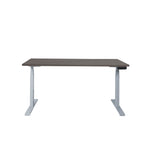 Ergonomisch zwart elektrisch zit-sta bureau met donkergrijs tafelblad en wit metalen onderstel. - Elektrisch Zit-Sta Bureau OFI DYNAMO – NPR 1813 & Ergonomisch - Office Furniture Interior
