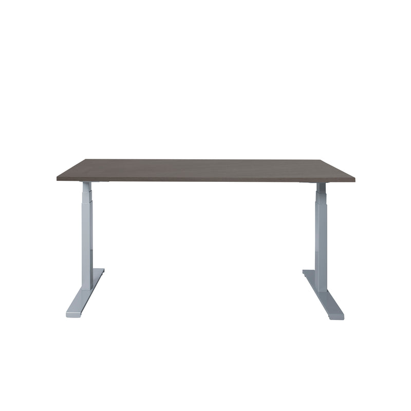 Ergonomisch elektrisch zit-sta bureau met zwart tafelblad en wit metalen frame. - Elektrisch Zit-Sta Bureau OFI DYNAMO – NPR 1813 & Ergonomisch - Office Furniture Interior