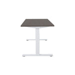 Ergonomisch elektrisch zit-sta bureau met wit metalen onderstel en grijs blad. - Elektrisch Zit-Sta Bureau OFI DYNAMO – NPR 1813 & Ergonomisch - Office Furniture Interior