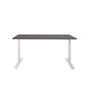 Ergonomisch elektrisch zit-sta bureau met zwart blad en wit frame, strak design. - Elektrisch Zit-Sta Bureau OFI DYNAMO – NPR 1813 & Ergonomisch - Office Furniture Interior