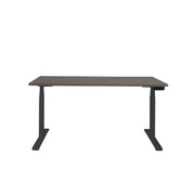 Ergonomisch elektrisch zit-sta bureau met zwart frame en donker houten blad in robson oak. - Elektrisch Zit-Sta Bureau OFI DYNAMO – NPR 1813 & Ergonomisch - Office Furniture Interior