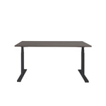 Elektrisch zit-sta bureau met zwart frame en donkerbruine robson eiken bovenblad, ergonomisch design. - Elektrisch Zit-Sta Bureau OFI DYNAMO – NPR 1813 & Ergonomisch - Office Furniture Interior