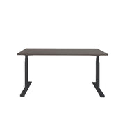 Elektrisch zit-sta bureau met zwart frame en donkerbruine robson eiken bovenblad, ergonomisch design. - Elektrisch Zit-Sta Bureau OFI DYNAMO – NPR 1813 & Ergonomisch - Office Furniture Interior