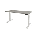 Ergonomisch elektrisch zit-sta bureau met lichtgrijs tafelblad en wit frame, strak design. - Elektrisch Zit-Sta Bureau OFI DYNAMO – NPR 1813 & Ergonomisch - Office Furniture Interior