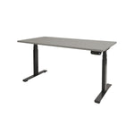 Ergonomisch elektrisch zit-sta bureau met zwart metalen frame en lichtgrijs tafelblad. - Elektrisch Zit-Sta Bureau OFI DYNAMO – NPR 1813 & Ergonomisch - Office Furniture Interior