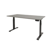 Ergonomisch elektrisch zit-sta bureau met zwart metalen frame en lichtgrijs tafelblad. - Elektrisch Zit-Sta Bureau OFI DYNAMO – NPR 1813 & Ergonomisch - Office Furniture Interior