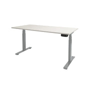 Ergonomisch elektrisch zit-sta bureau met wit blad en grijs metalen frame, modern design. - Elektrisch Zit-Sta Bureau OFI DYNAMO – NPR 1813 & Ergonomisch - Office Furniture Interior